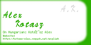 alex kotasz business card